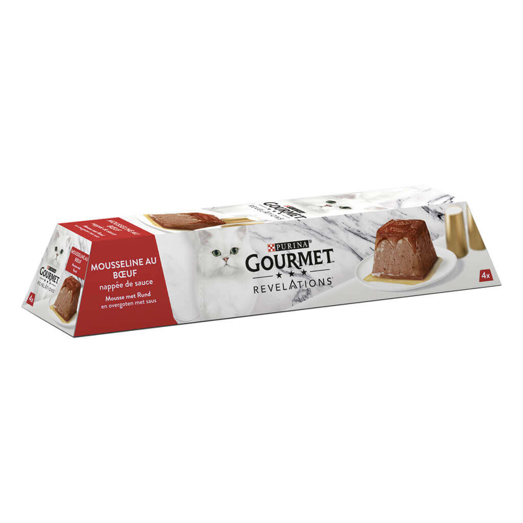 Purina Gourmet Revelations mousse met rund nat kattenvoer (57 gr)