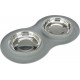 Gamelle double silicone/inox pour chien/chat
