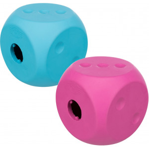 Jeu pour chien dé distributeur de nourriture 2 x Bleu 10x10x10cm