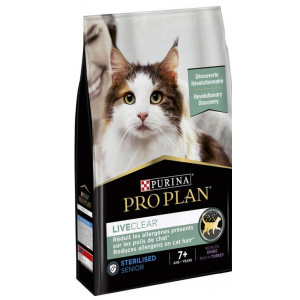 Pro Plan LiveClear Sterilised Senior 7+ à la dinde pour chat 2 x 1,4 kg
