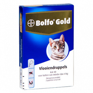Bolfo Gold 40 gouttes anti-puces pour chat 2 pipettes