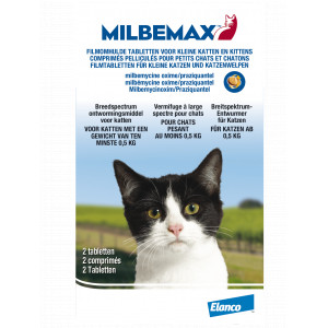 Milbemaxtab Vermifuge Chats 0,5-2kg 2 comprimés