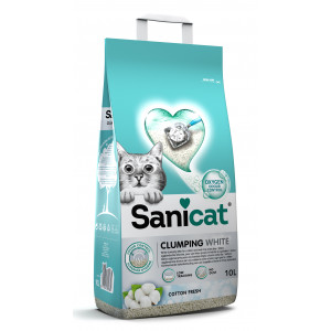 Sanicat Clumping White Cotton Fresh litière pour chat 10 litres