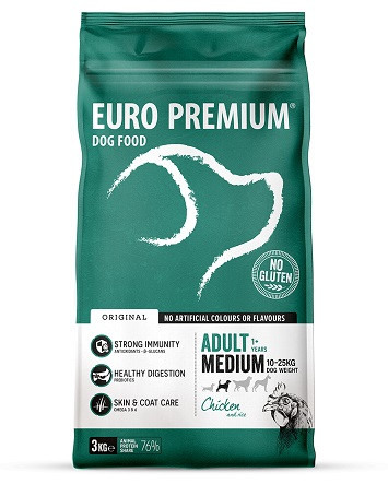Euro Premium Adult Medium au poulet riz pour chien