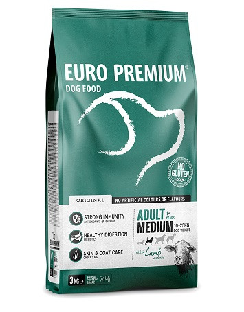 Euro Premium Adult Medium à l'agneau & riz pour chien