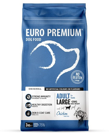 Euro Premium Adult Large au poulet & riz pour chien