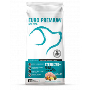 Euro Premium Grainfree Adult Sterilized+ au poulet & aux pommes de terre pour chien 2 x 2 kg