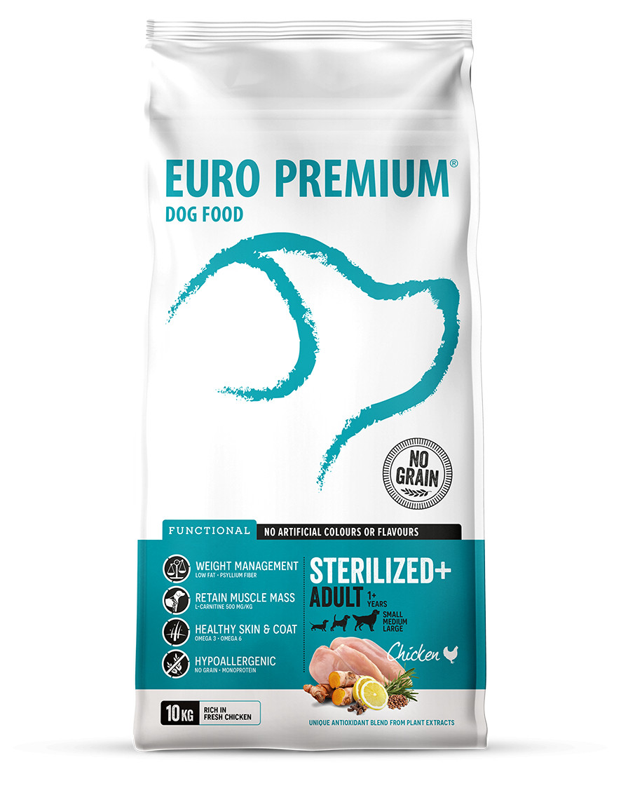 Euro Premium Grainfree Adult Sterilized+ au poulet & aux pommes de terre pour chien