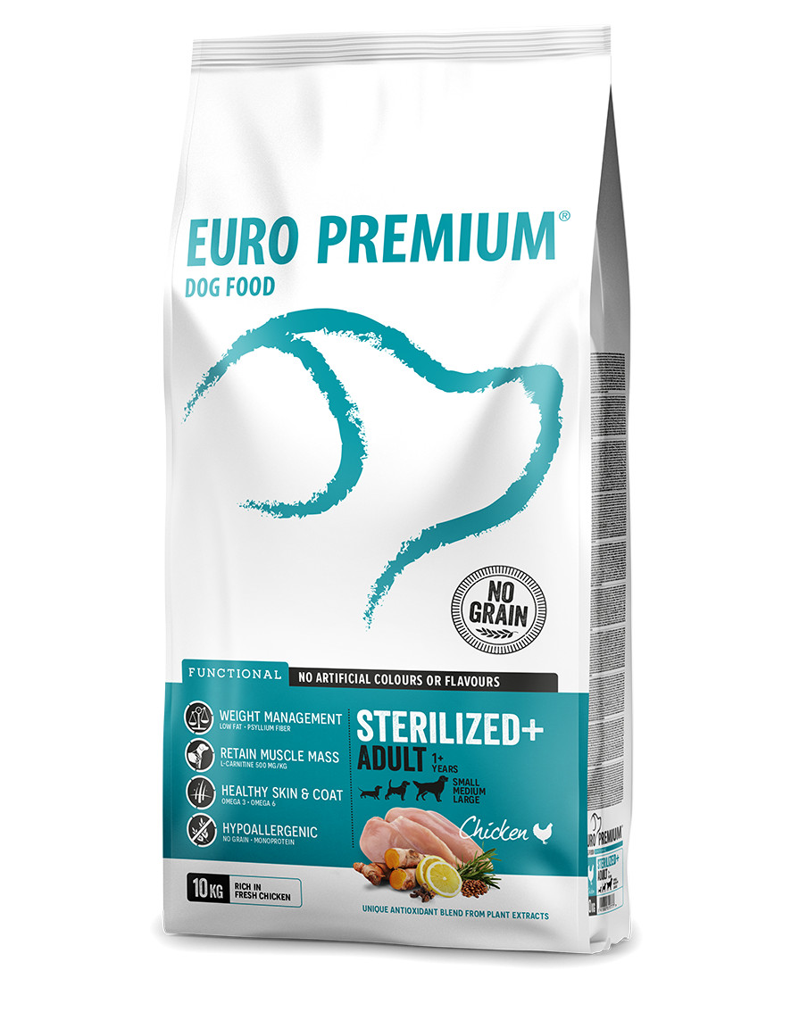 Euro Premium Grainfree Adult Sterilized+ au poulet & aux pommes de terre pour chien