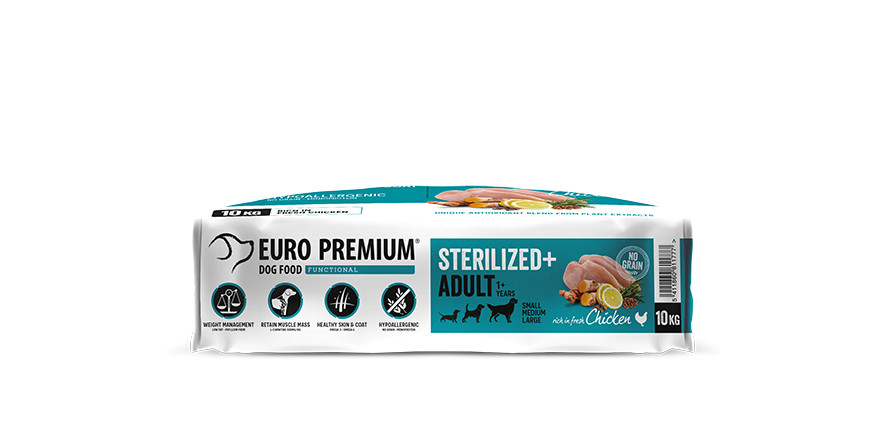 Euro Premium Grainfree Adult Sterilized+ au poulet & aux pommes de terre pour chien