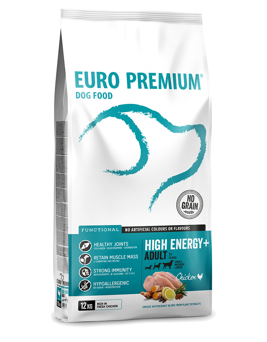 Euro Premium Grainfree Adult High Energy+ au poulet & aux pommes de terre pour chien