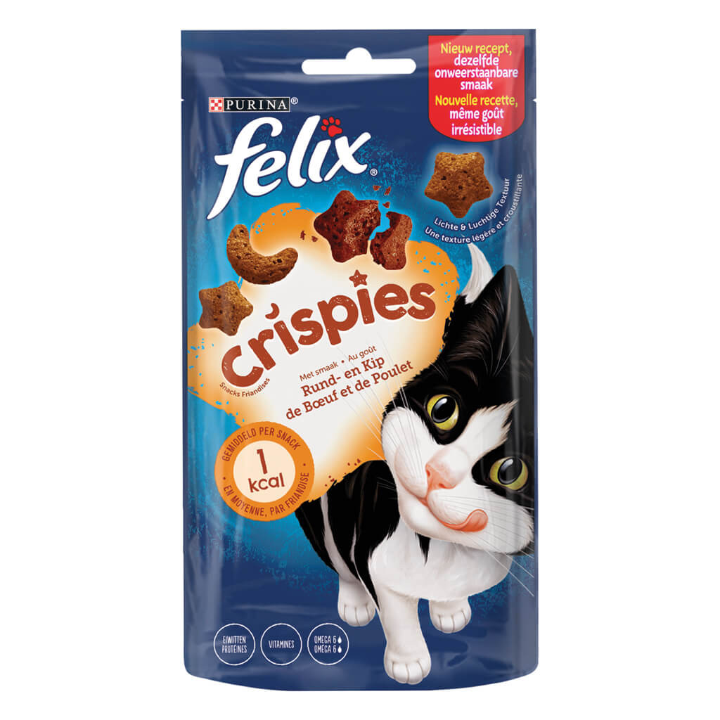 Felix Crispies de boeuf et de poulet pour chat 