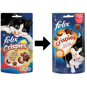 Felix Crispies de boeuf et de poulet pour chat