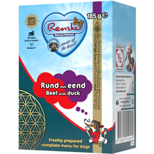 pâtée renske fraîchement préparée bœuf & canard pour chien 12 x 185 g