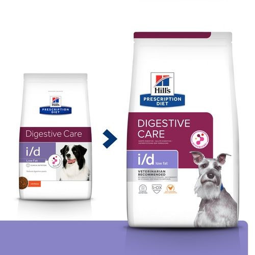 Hill's Prescription Diet I/D Low Fat Digestive au poulet pour chien
