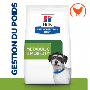 Hill's Prescription Diet J/D Weight Metabolic + Mobility Mini au poulet pour chien