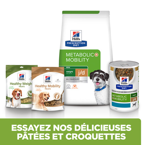 Hill's Prescription Diet J/D Weight Metabolic + Mobility Mini au poulet pour chien