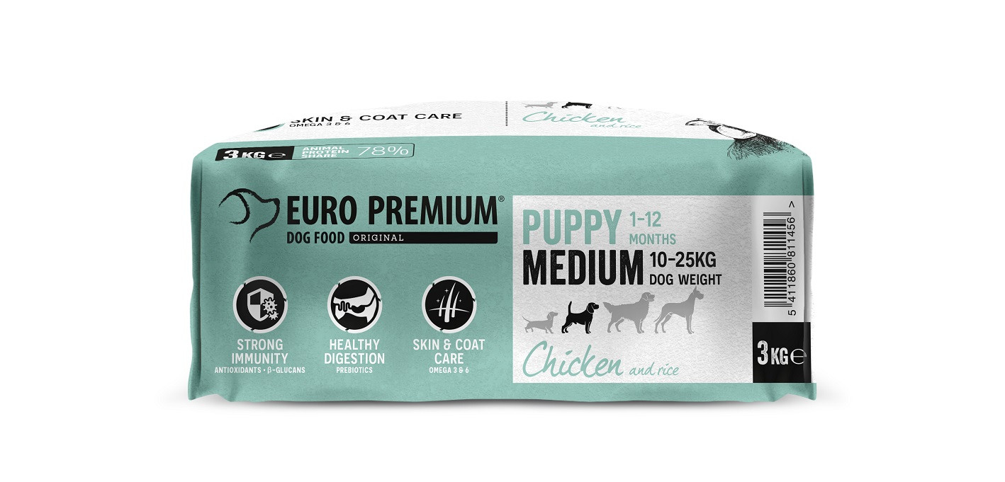 Euro Premium Puppy Medium au poulet et riz pour chiot