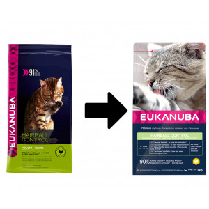 Eukanuba Adult Hairball Control au poulet pour chat