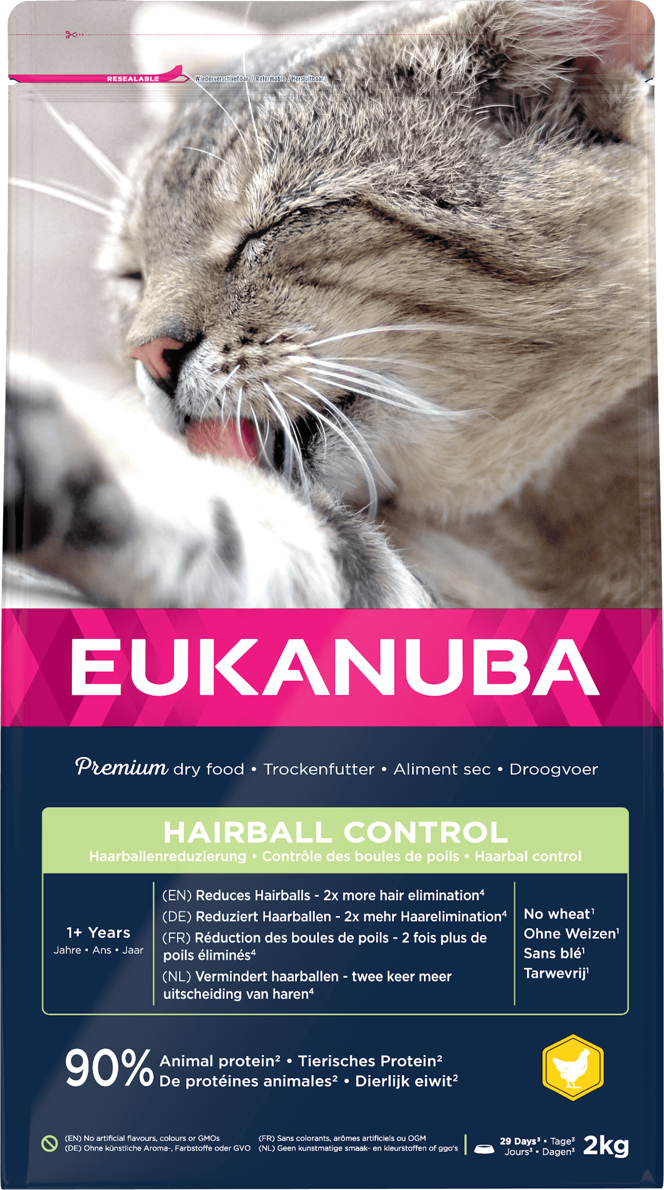 Eukanuba Adult Hairball Control au poulet pour chat