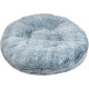 Coussin doux en peluche gris foncé