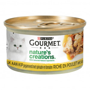 Purina Gourmet Nature's Creations bouchées au poulet, épinards, tomates pour chat (24x85g) 48 x 85 g