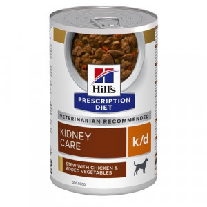 Hill's Prescription Diet K/D Kidney mijoté au poulet & aux légumes pour chien (boîte) 2 lots (24 x 354 g)