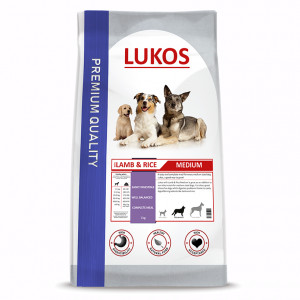 Lukos Adult Medium à l'agneau & riz pour chien 2 x 12 kg