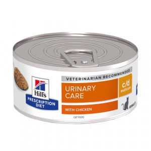 Hill's Prescription Diet C/D Multicare Urinary Care pâtée au poulet pour chat (boîte) 2 lots (48 x 156 g)