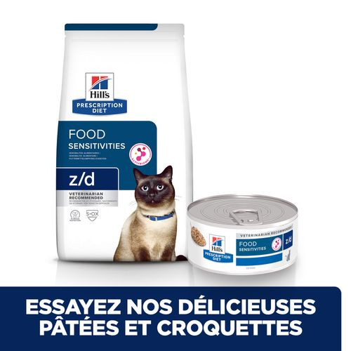 Hill's Prescription Diet Z/D Food Sensitivities pâtée pour chat (boîte)