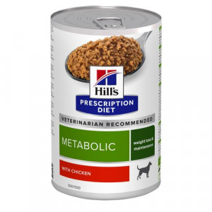 Hill's Prescription Diet Metabolic pâtée au poulet pour chien (boîte) 1 lot (12 x 370 g)