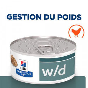 Hill's Prescription Diet W/D Minced Boite 156g pour Chat
