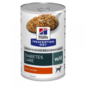 Hill's Prescription Diet W/D Diabetes pâtée au poulet pour chien (boîte) 2 lots (24 x 370 g)