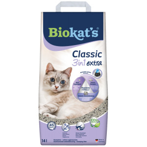 Litière pour chat Biokat's Classic 3 in 1 Extra 2 x 14 litres