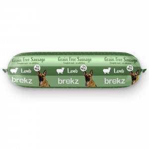 Saucisse à l'agneau et au poulet sans céréales Brekz pour chien (600 gr) 3 pièces