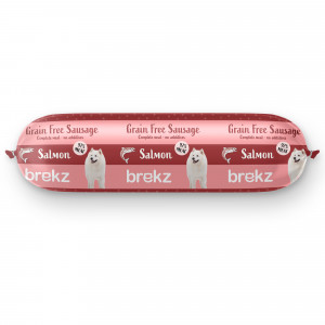 Saucisse au saumon et au poulet sans céréales Brekz pour chien (600 gr) 3 + 1 Gratuit