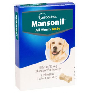 Mansonil All Worm Dog tasty bone pour chien 6 comprimés