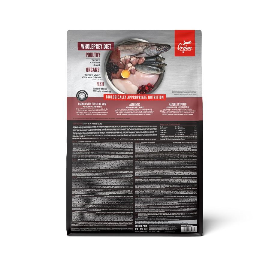 ORIJEN WHOLE PREY Adult Small Breed hondenvoer