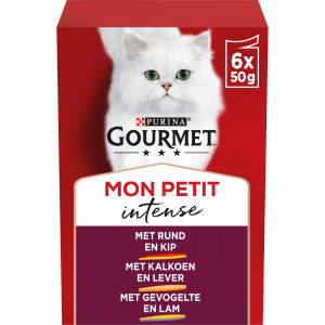 Gourmet Mon Petit Intense avec de la viande pâtée pour chat (6x50g) 4 x (6 x 50 g)