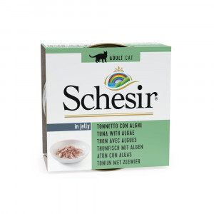 schesir thon avec algues (gélée) pâtée pour chat (boîte) 2 lots (28 x 85 g)