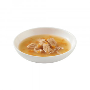 Schesir Cat Soup Wilde roze zalm en wortels