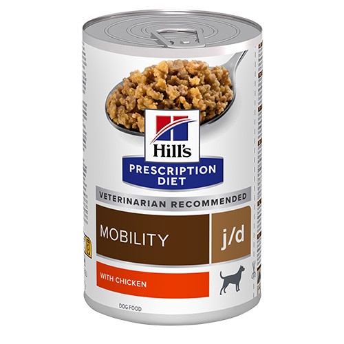 Hill's Prescription Diet J/D Mobility pâtée au poulet pour chien (boîte)