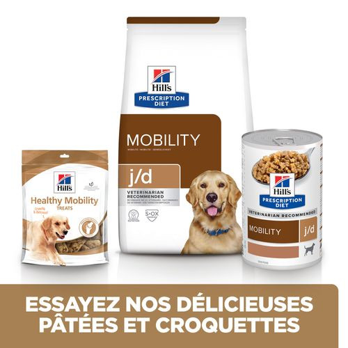 Hill's Prescription Diet J/D Mobility pâtée au poulet pour chien (boîte)