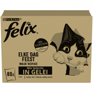 Purina Felix Le Ghiottonerie Mix Selection en gelée pour chat 80x85g 1 boîte (80 pièces)