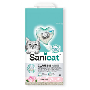 Sanicat Clumping White Rose Petal litière pour chat 2 x 8 litres