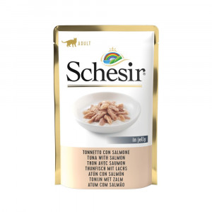 Schesir au thon avec saumon (gelée) pâtée pour chat (sachets 85g) 1 boîte (20 x 85 g)