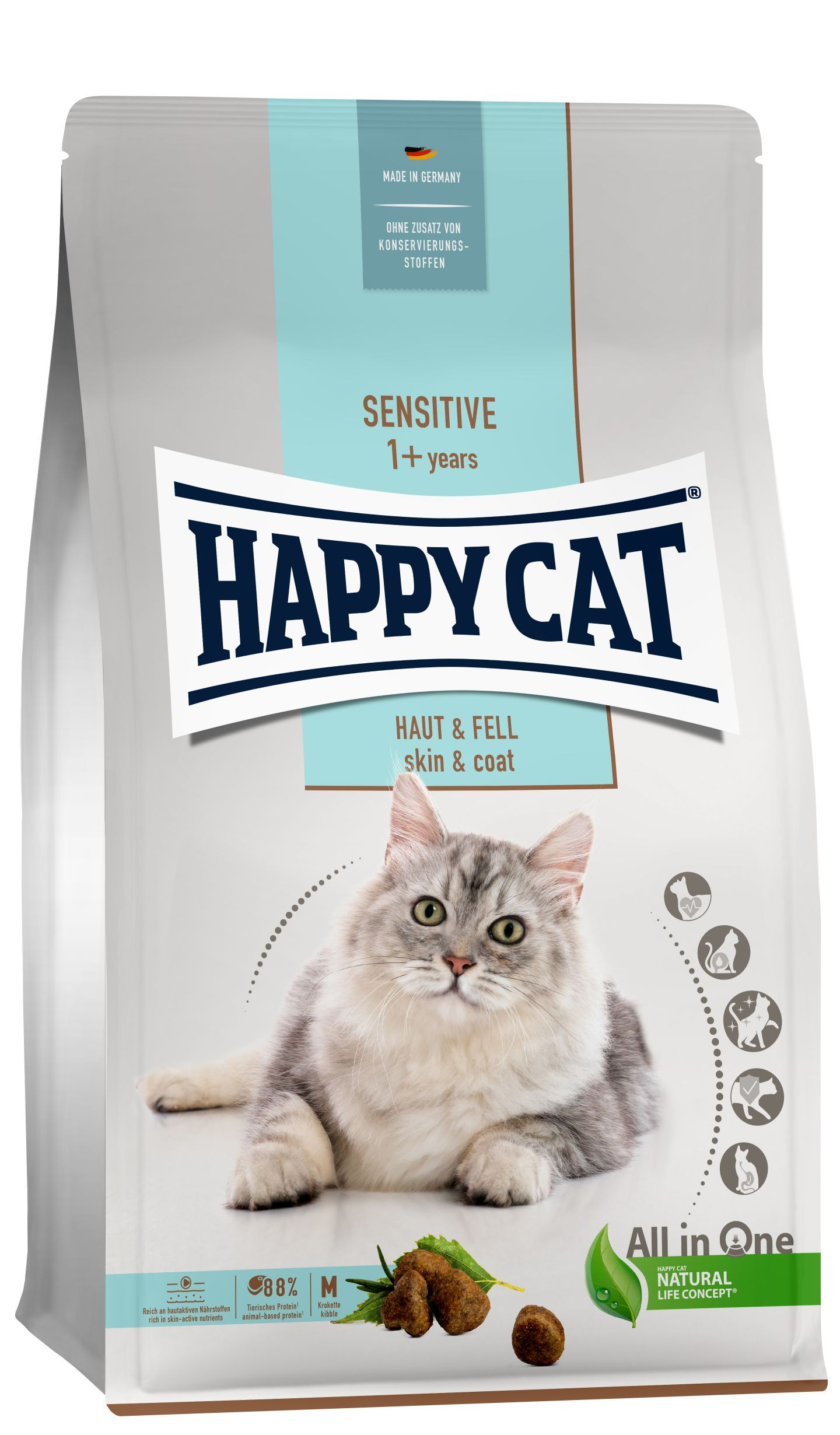 Happy Cat Adult Sensitive Huid & Vacht kattenvoer
