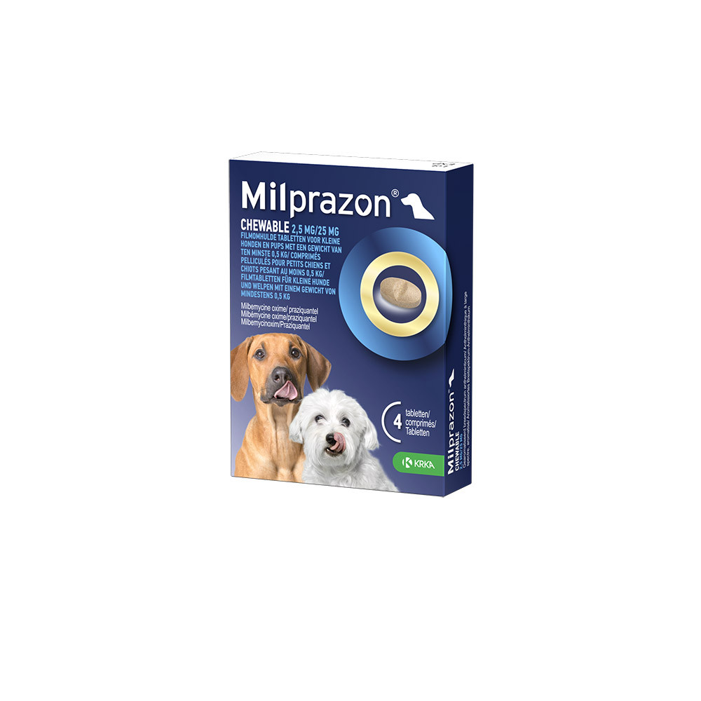 Milprazon Chewable 2,5 mg / 25 mg pup en kleine hond