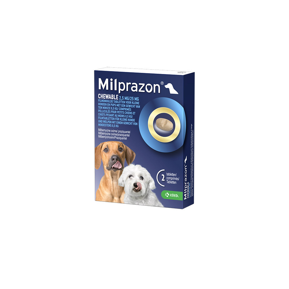 Milprazon Chewable 2,5 mg / 25 mg pup en kleine hond