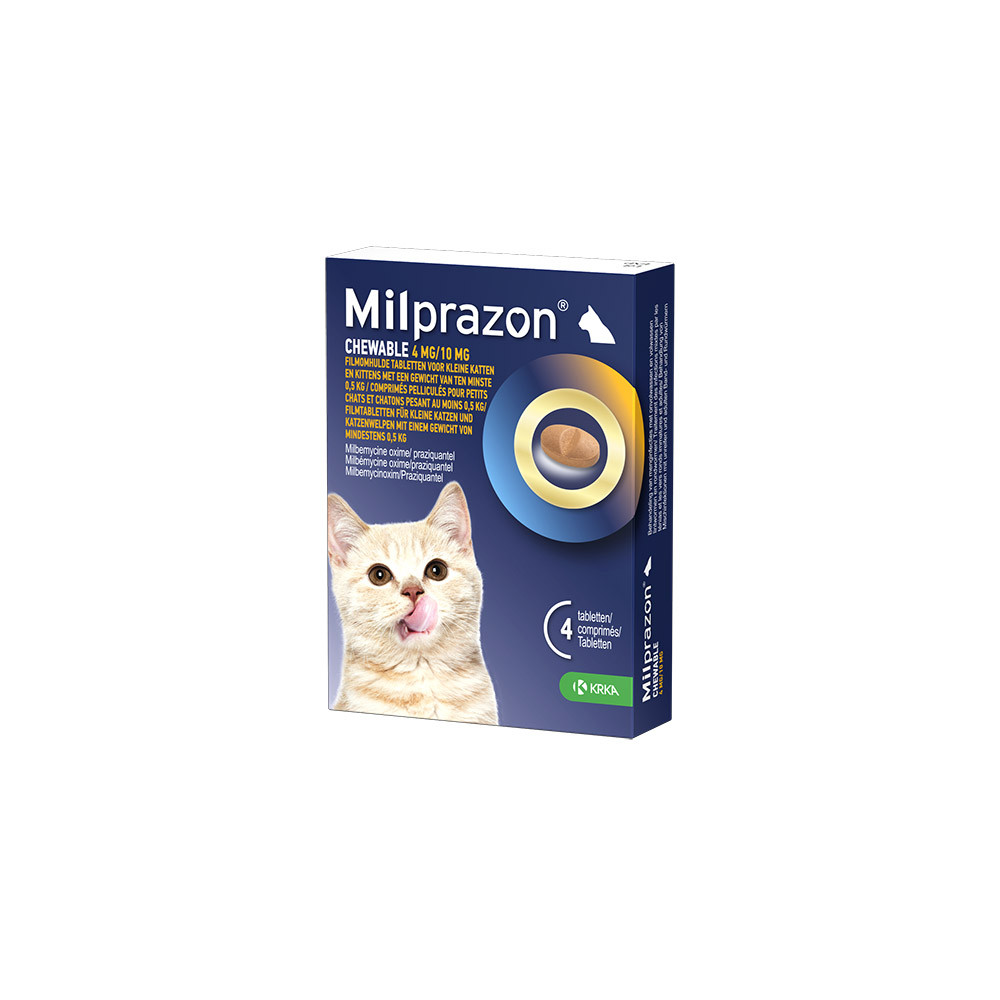 Milprazon Chewable 4 mg / 10 mg kitten en kleine kat